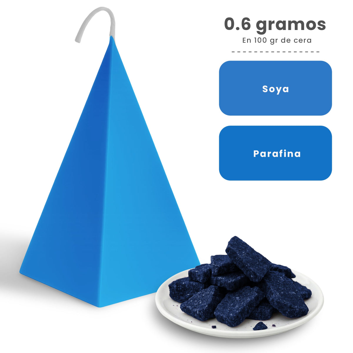 Colorante Sólido para Velas - Tinte en Escamas de Alta Concentración – Color: Azul Zafiro - Candle Craft
