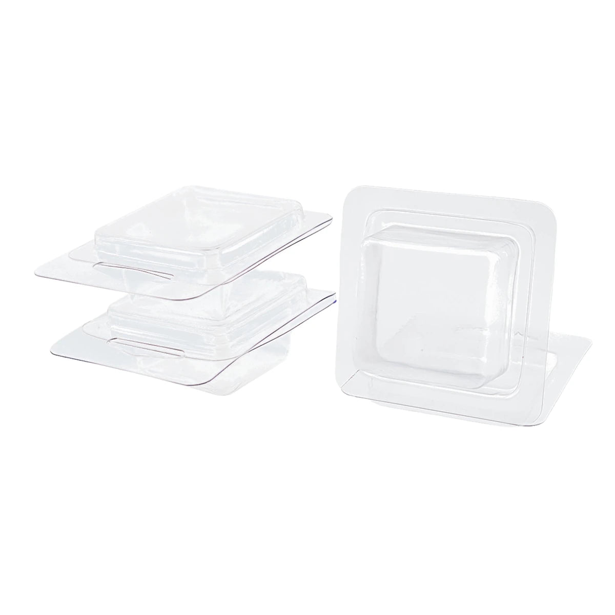 Contenedor para Wax Melt - Clamshell de 1 cavidad cuadrada - Molde / Vaso para cera derretibles cuadrada aromáticas para quemador - Candle Craft