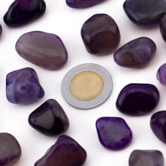 Cuarzo Ágata Morada Pulida Pequeña – Piedra de Relajación, Balance y Energía Protectora - Candle Craft