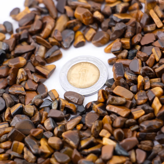 Cuarzo Ojo de Tigre Confeti – Piedra Ámbar, Café de Protección, Confianza y Energía Vital para Velas y Decoración - Candle Craft