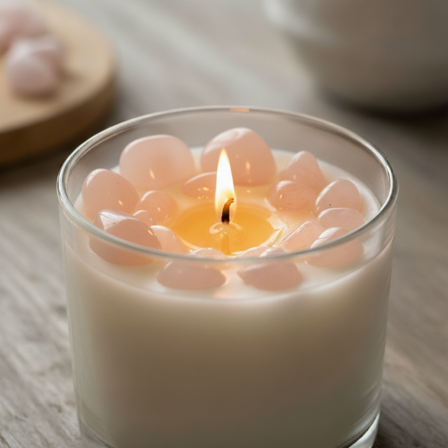 Cuarzo Rosa Pulido – Piedra del Amor y la Armonía para Velas y Decoración - Grado A