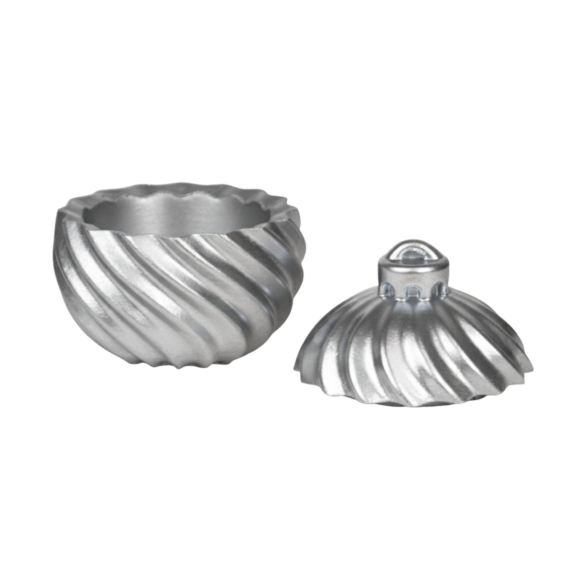 Esfera de Navidad en Espiral de Concreto - Vasos para Velas Navideñas 70ml - Plateada (Edición Especial de Navidad) - Candle Craft