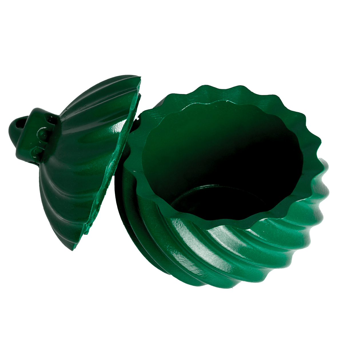 Esfera de Navidad en Espiral de Concreto - Vasos para Velas Navideñas 70ml - Verde (Edición Especial de Navidad) - Candle Craft