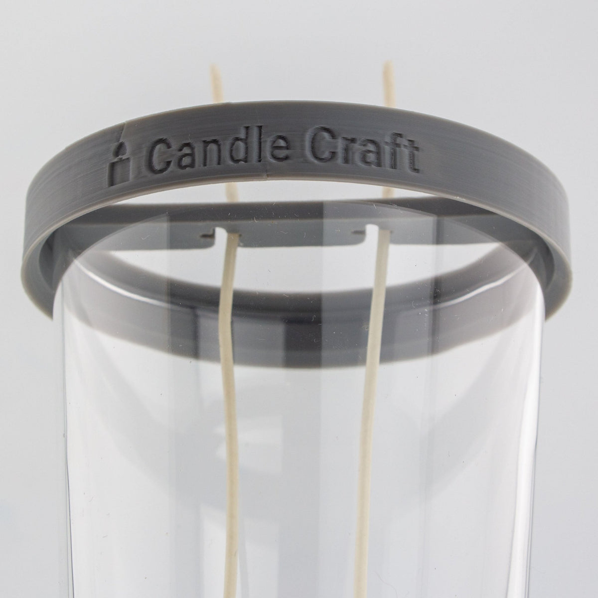 Herramienta para Centrado de Pabilos para Dos Mechas - Soporte de Mechas (Wick Holder) - Gris - Tamaño: L para 2 Pabilos - Candle Craft