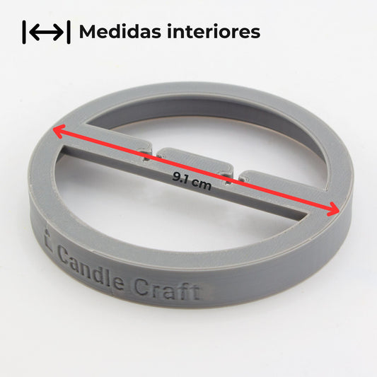 Herramienta para Centrado de Pabilos para Dos Mechas - Soporte de Mechas (Wick Holder) - Gris - Tamaño: L para 2 Pabilos - Candle Craft