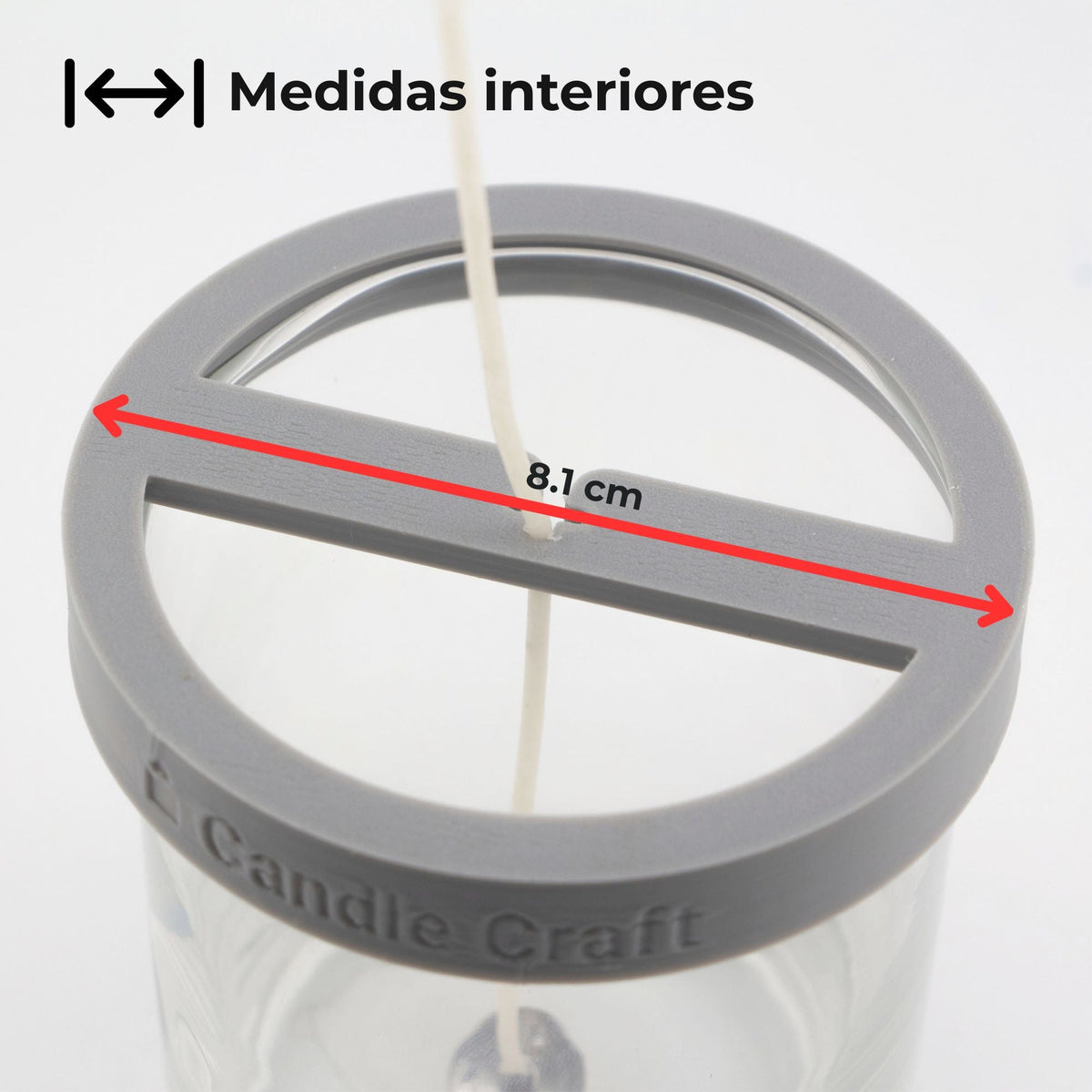 Herramienta para Centrado de Pabilos - Soporte de Mechas (Wick Holder) - Gris - Tamaño: M - Candle Craft