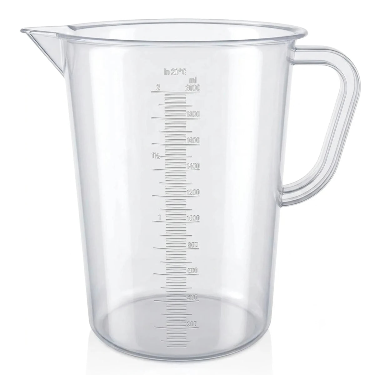 Jarra Medidora de Plástico con Pico Vertedor - Jarra con Boquilla para Verter Cera - 2 Litros - Candle Craft