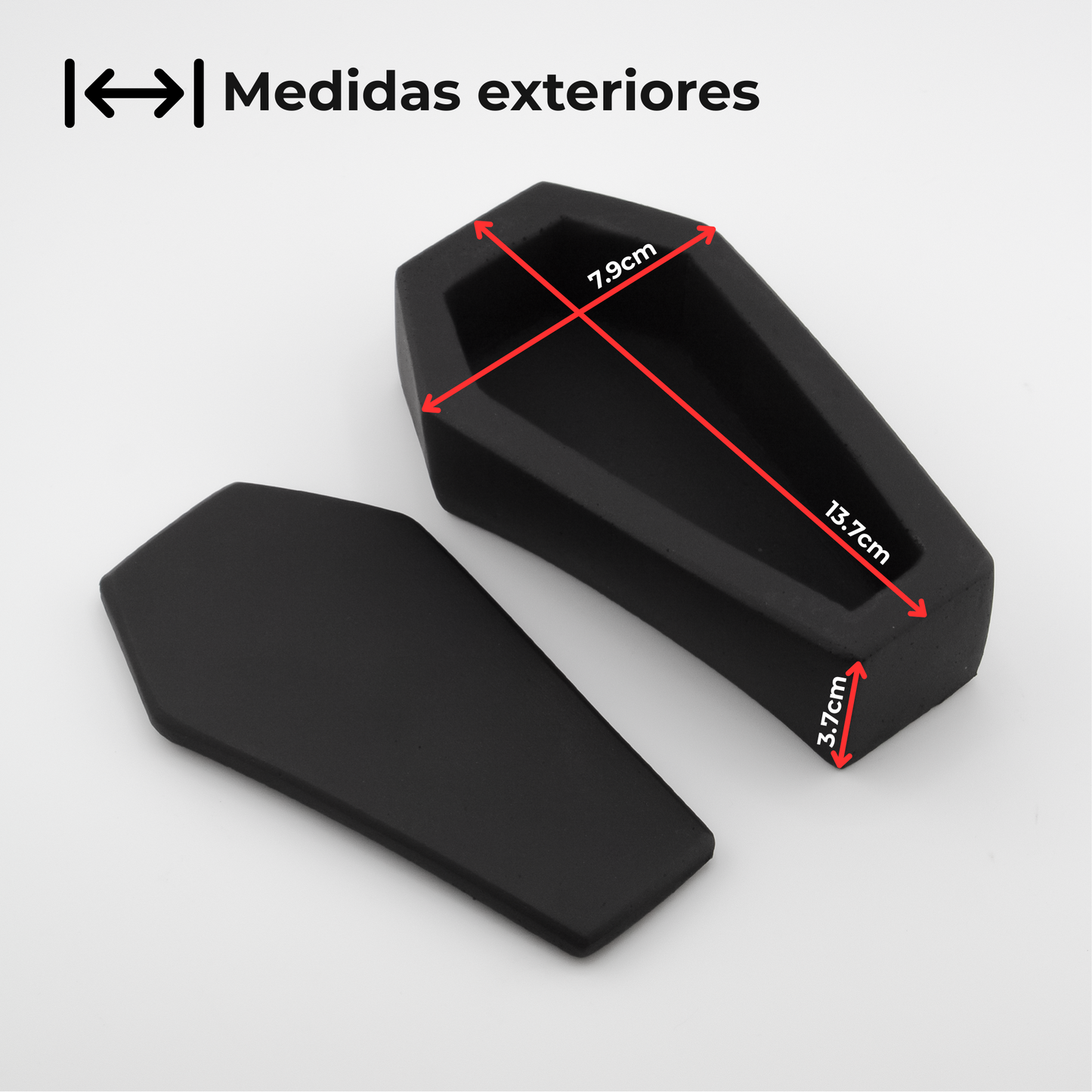 110ml - Colección Hechizo - Ataúd de Concreto para Velas - Negro (Edición Especial de Halloween)