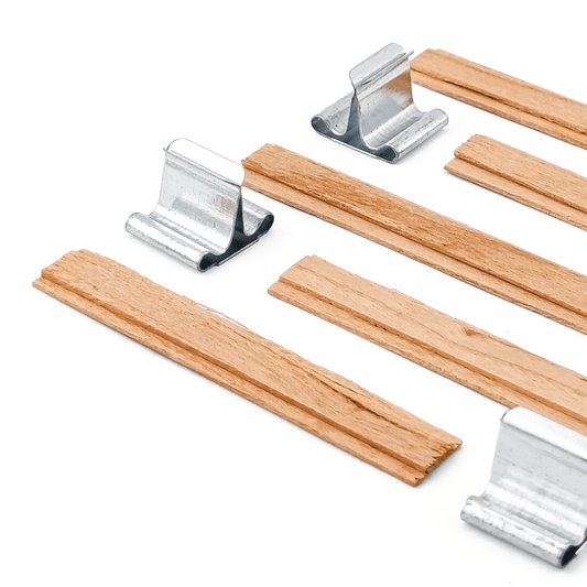 Pabilo de Madera para Velas - Doble 10×60 mm - Mecha de Madera con Fichas - Candle Craft