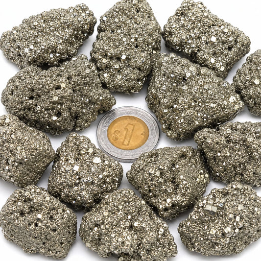 Pirita Natural Grande– Piedra Plateada de Protección y Abundancia para Velas y Decoración - Candle Craft