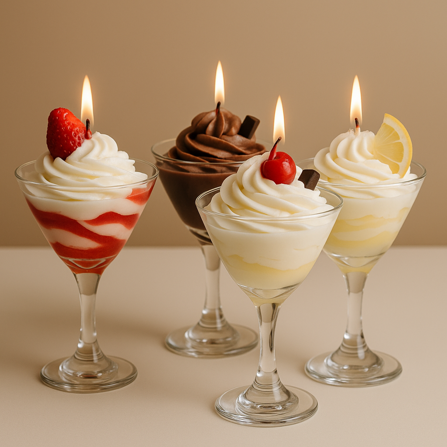 320ml - Copa de Vidrio para Velas de Postre – Vaso Tipo Martini - Transparente