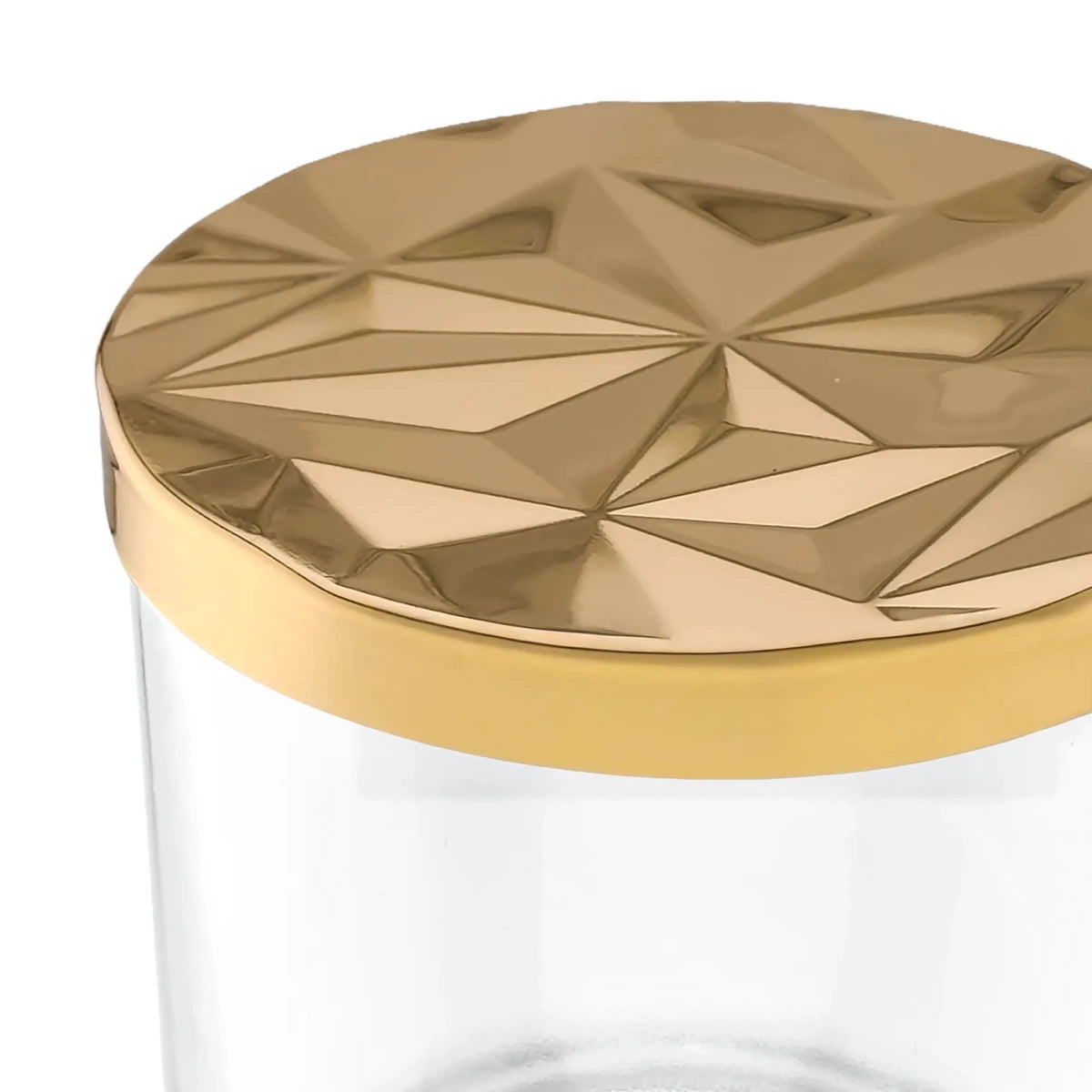 Tapa de Aluminio M para vasos de velas - Diseño Diamantado - Tapa para Vela Color Dorado Metálico - Candle Craft