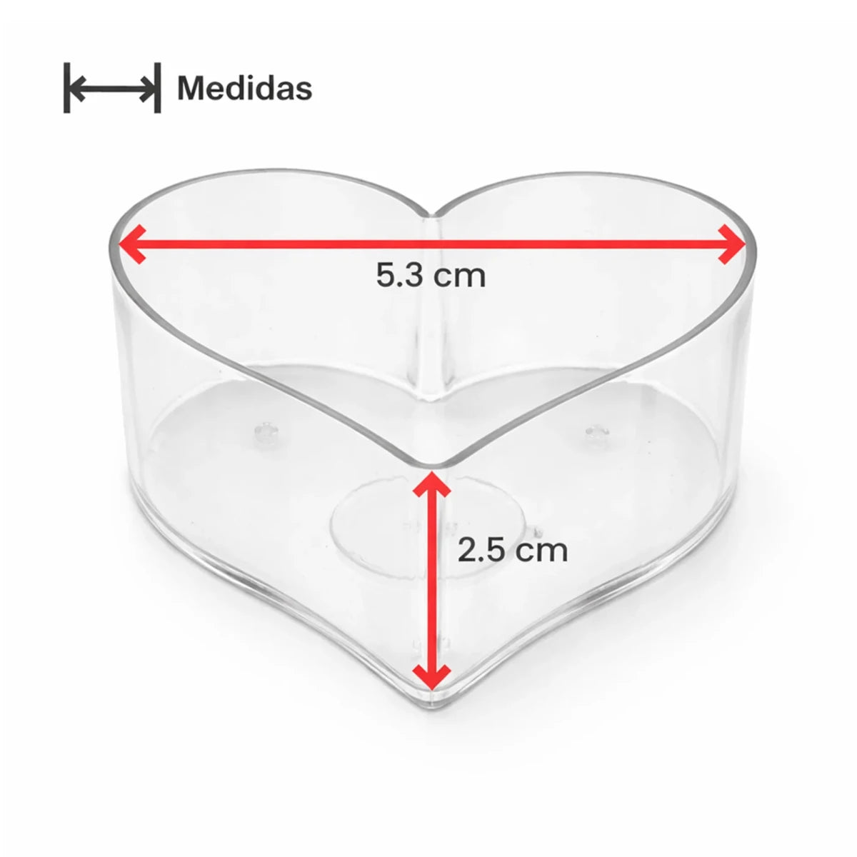Vaso de Plástico para Velas de Té – Vasos para Velas Artesanales Forma Corazón - Candle Craft