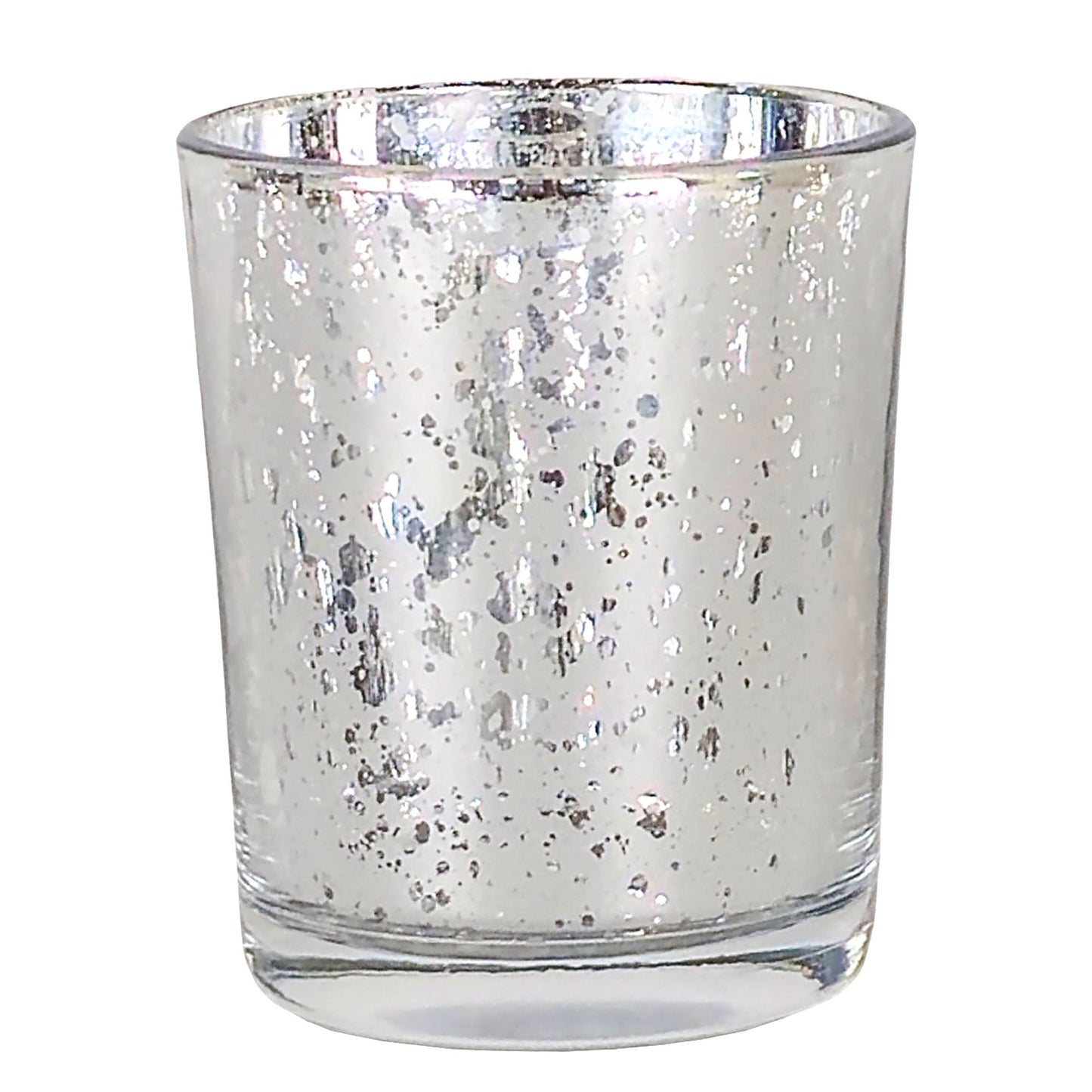 Votivos Portavelas Vaso de vidrio para velas - Plata con Salpicaduras - Candle Craft
