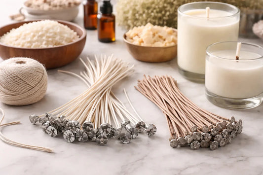 🧵¿Pabilo de papel o de algodón? Descubre cuál es el ideal según tu cera, vaso y tipo de vela - Candle Craft