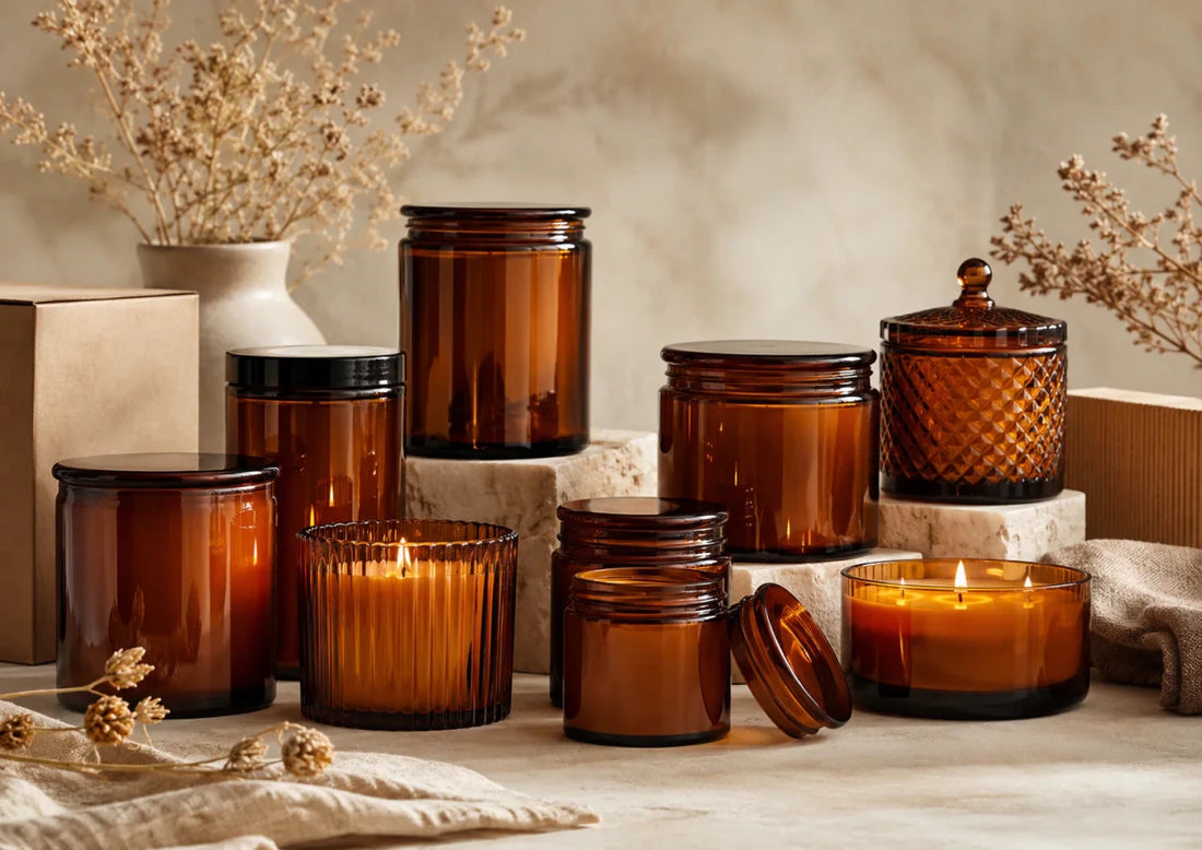🤎 Vasos ámbar para velas: por qué este color es uno de los favoritos para vender - Candle Craft