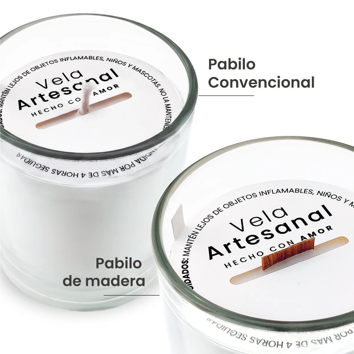 100 pzas Cubre Polvo para Velas - Dust Cover - Cartón - Blanco / Tapa protectora para Velas - Talla L (80mm) - Candle Craft