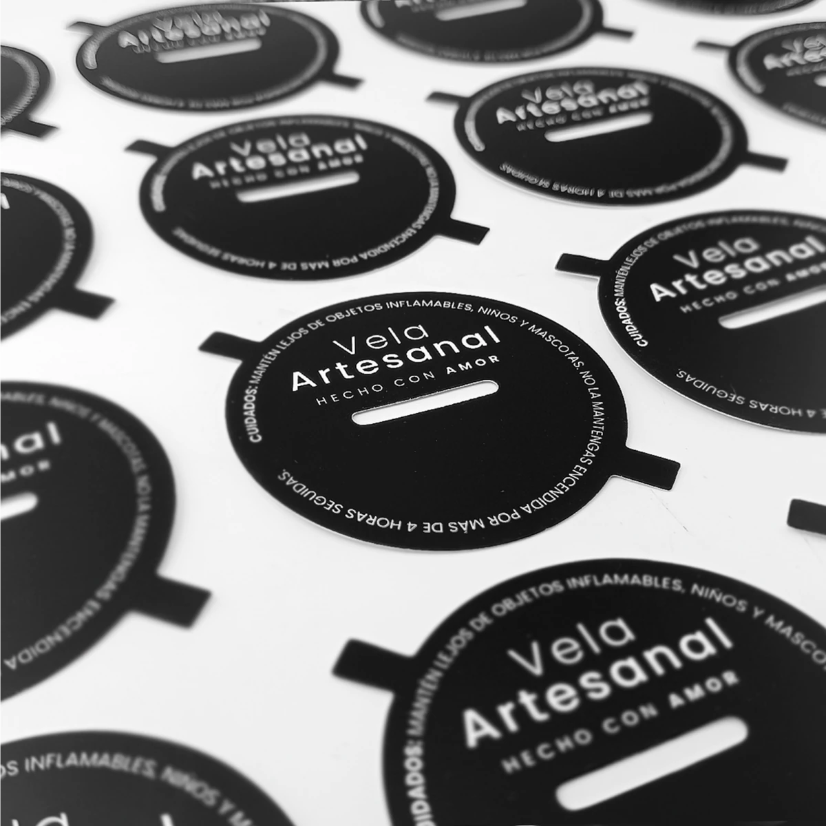 100 pzas Cubre Polvo para Velas - Dust Cover - Cartón - Negro / Tapa protectora para Velas - Talla L (80mm) - Candle Craft