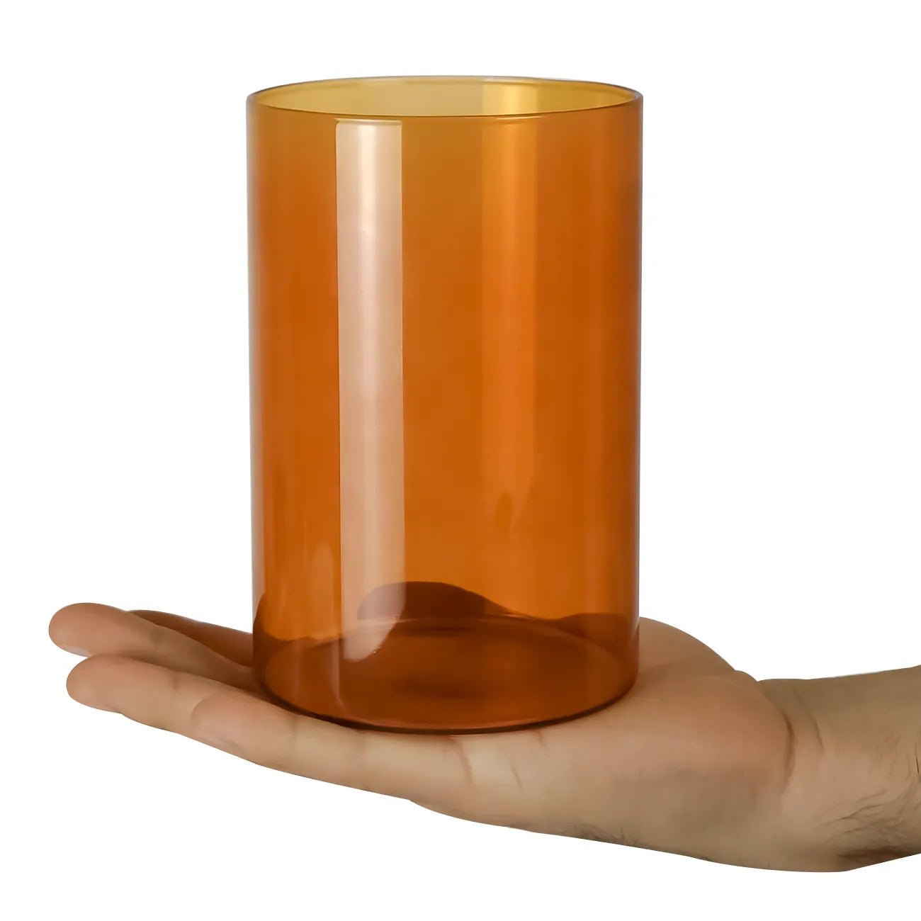 1000ml - Mónaco Vaso de Vidrio para Velas - Extra Alto - Ámbar Transparente - Candle Craft