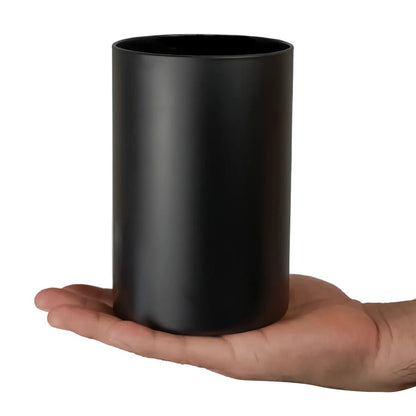 1000ml - Mónaco Vaso de Vidrio para Velas - Extra Alto - Negro Mate - Candle Craft