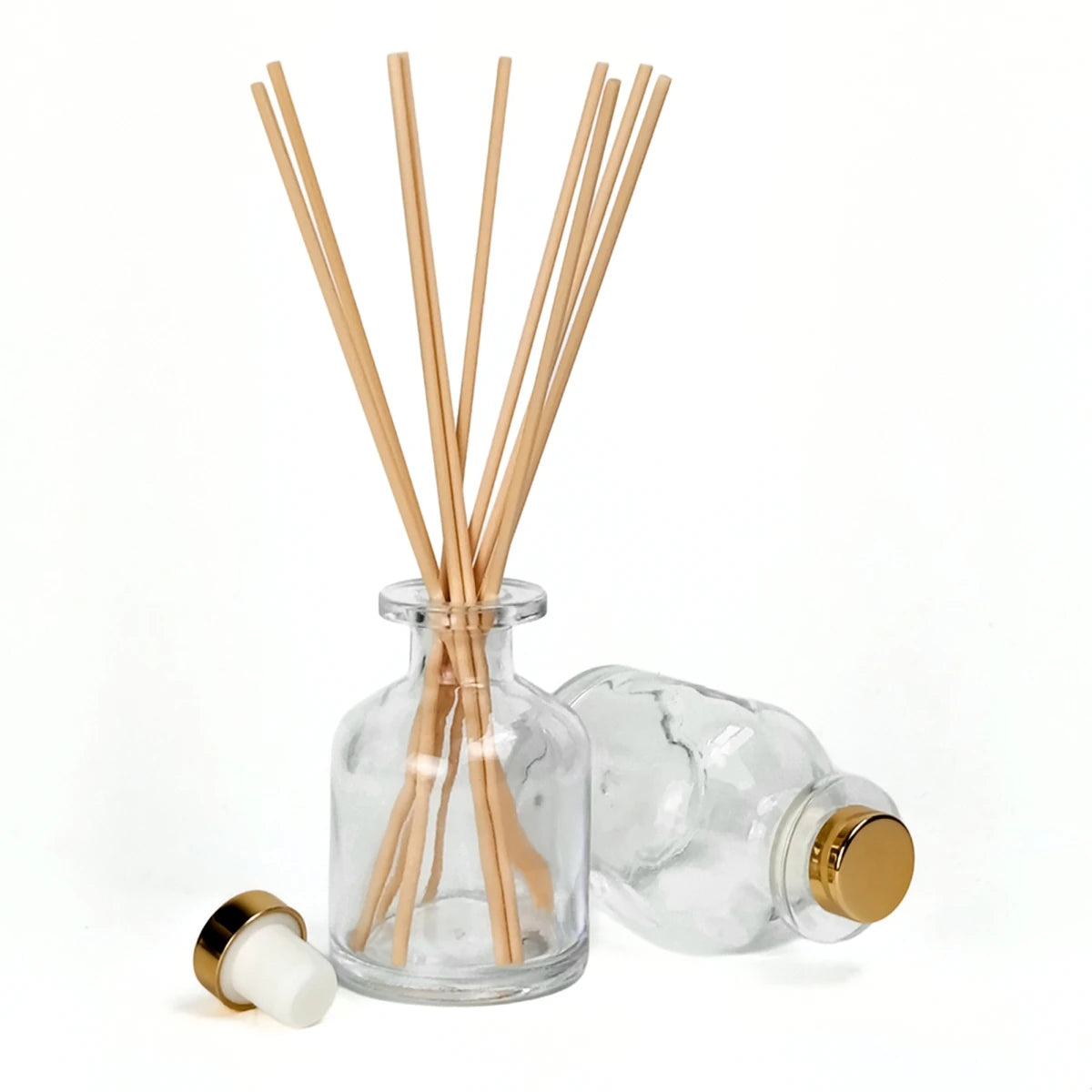 100ml Florida - Frasco para Difusor de Vidrio - Botella Difusor de Varillas Redondo - Cristal Transparente - Candle Craft