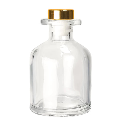 100ml Florida - Frasco para Difusor de Vidrio - Botella Difusor de Varillas Redondo - Cristal Transparente - Candle Craft