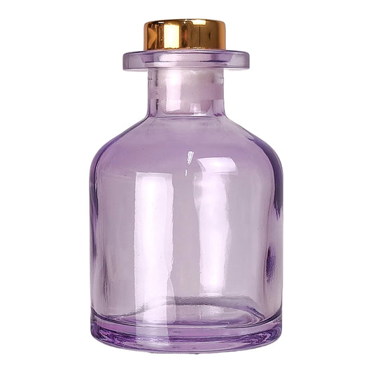 100ml Florida - Frasco para Difusor de Vidrio - Botella Difusor de Varillas Redondo - Morado Transparente - Candle Craft