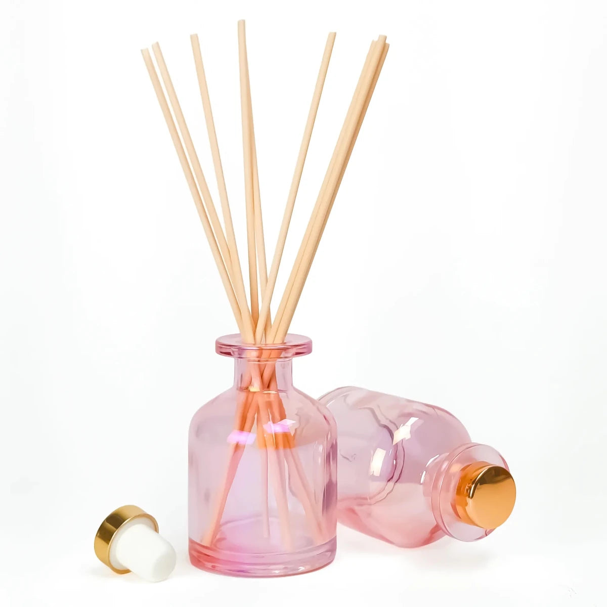 100ml Florida - Frasco para Difusor de Vidrio - Botella Difusor de Varillas Redondo - Rosa Tornasol - Candle Craft