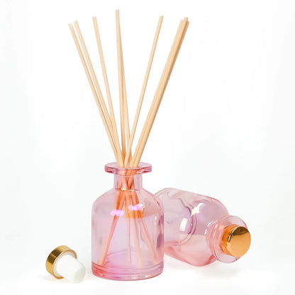 100ml Florida - Frasco para Difusor de Vidrio - Botella Difusor de Varillas Redondo - Rosa Tornasol - Candle Craft