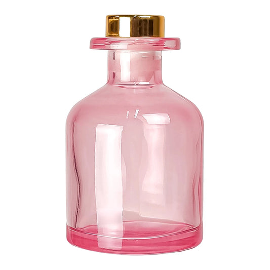 100ml Florida - Frasco para Difusor de Vidrio - Botella Difusor de Varillas Redondo - Rosa Transparente - Candle Craft