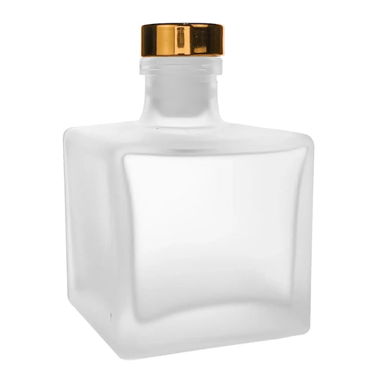 100ml Lucca - Frasco para Difusor de Vidrio - Botella Difusor de Varillas Cuadrado - Blanco Satinado - Candle Craft