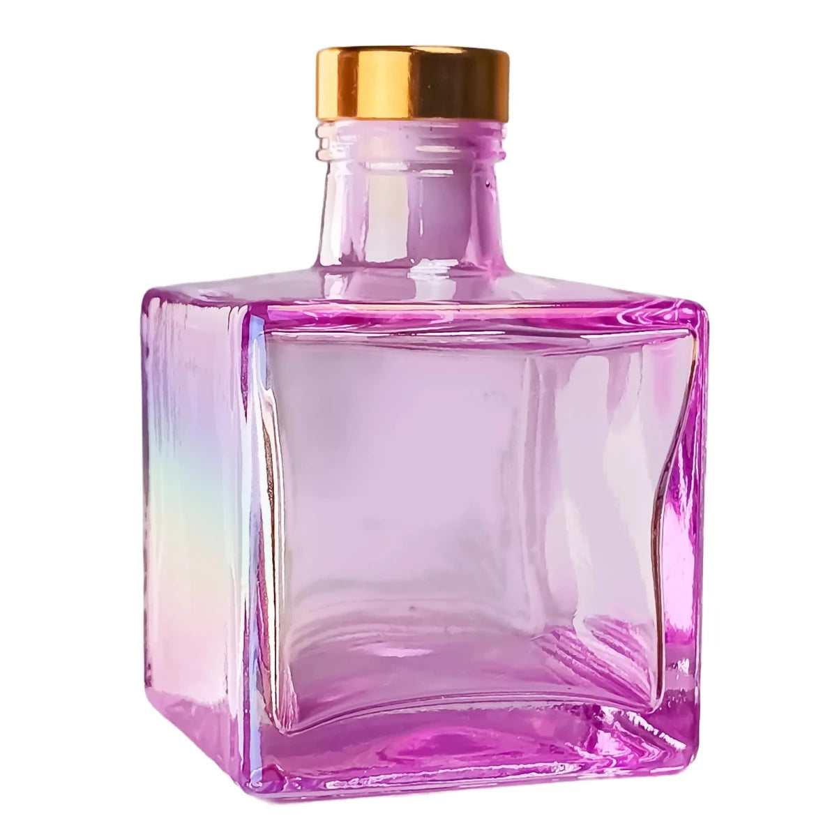 100ml Lucca - Frasco para Difusor de Vidrio - Botella Difusor de Varillas Cuadrado - Morado Tornasol - Candle Craft