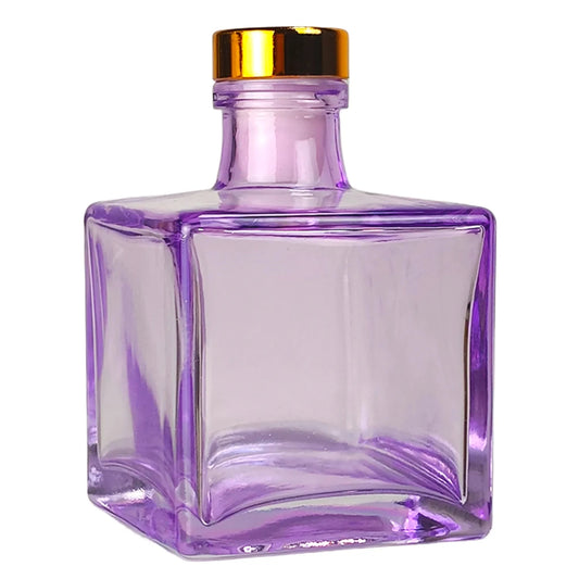 100ml Lucca - Frasco para Difusor de Vidrio - Botella Difusor de Varillas Cuadrado - Morado Transparente - Candle Craft