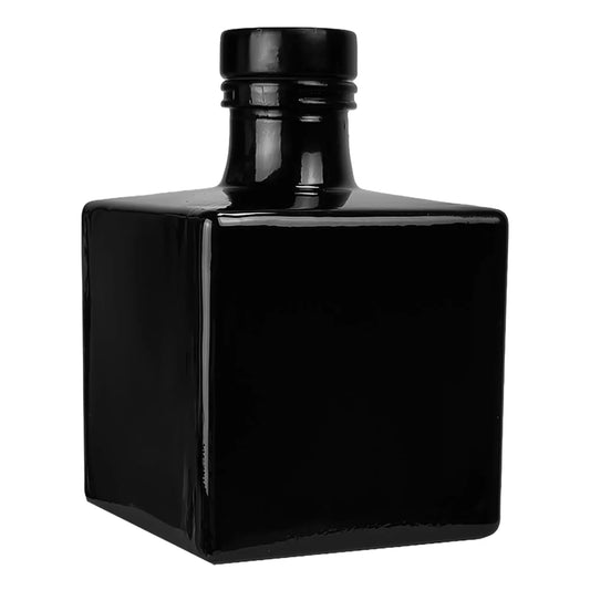 100ml Lucca - Frasco para Difusor de Vidrio - Botella Difusor de Varillas Cuadrado - Negro Brillante - Candle Craft