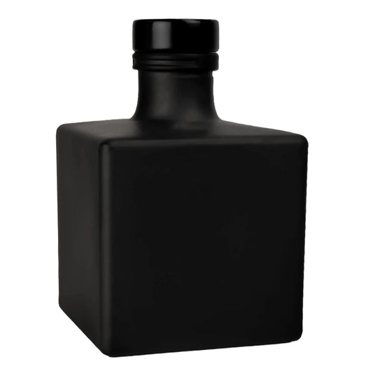 100ml Lucca - Frasco para Difusor de Vidrio - Botella Difusor de Varillas Cuadrado - Negro Mate - Candle Craft