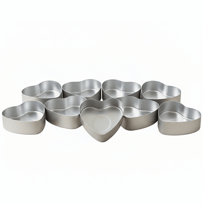 100pzas - Lata de Aluminio en Forma de Corazón para Velas de Té – Vasos para Velas Artesanales - Candle Craft