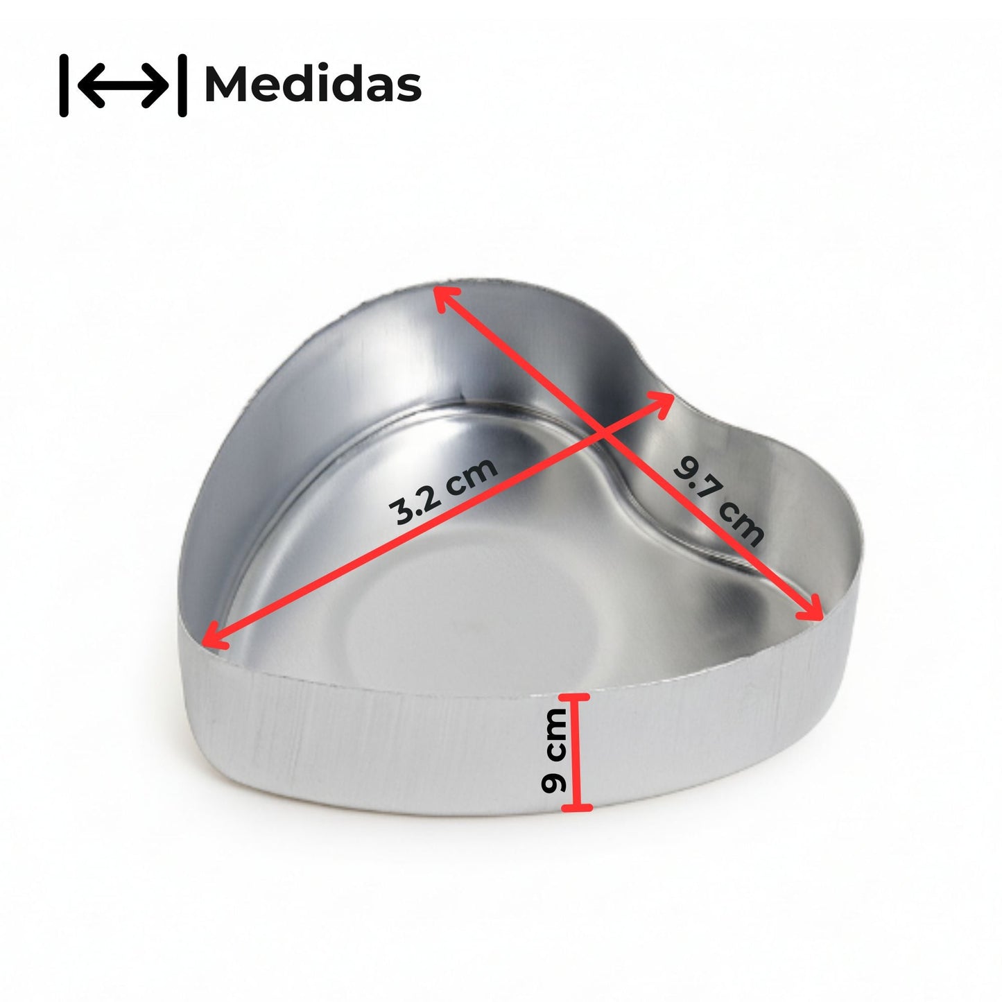 100pzas - Lata de Aluminio en Forma de Corazón para Velas de Té – Vasos para Velas Artesanales - Candle Craft