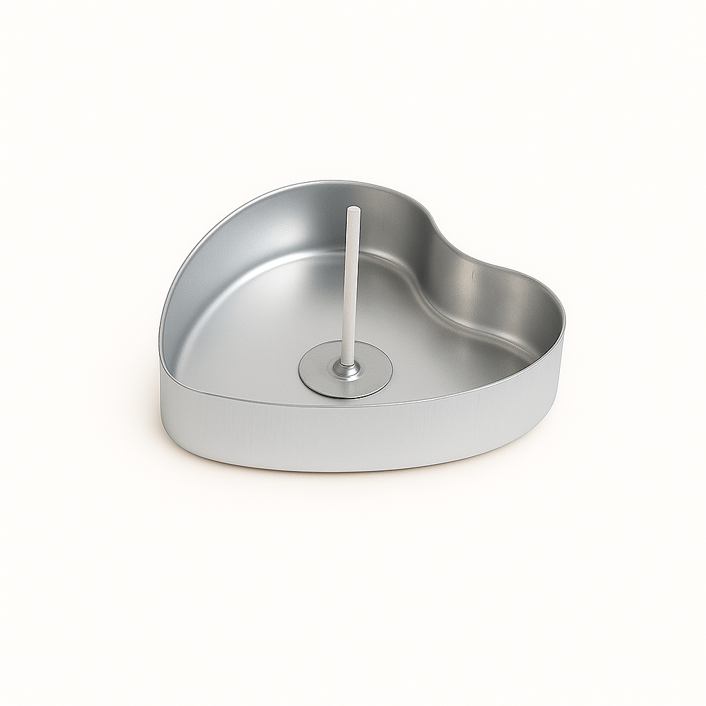 100pzas - Lata de Aluminio en Forma de Corazón para Velas de Té – Vasos para Velas Artesanales con Pabilo y Pegatinas - Candle Craft