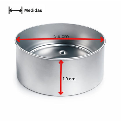 100pzas - Lata de Aluminio para Velas de Té (3.8 cm x 1.9 cm) – Vasos para Velas de Té Artesanales con Mechas / Pabilos - Candle Craft