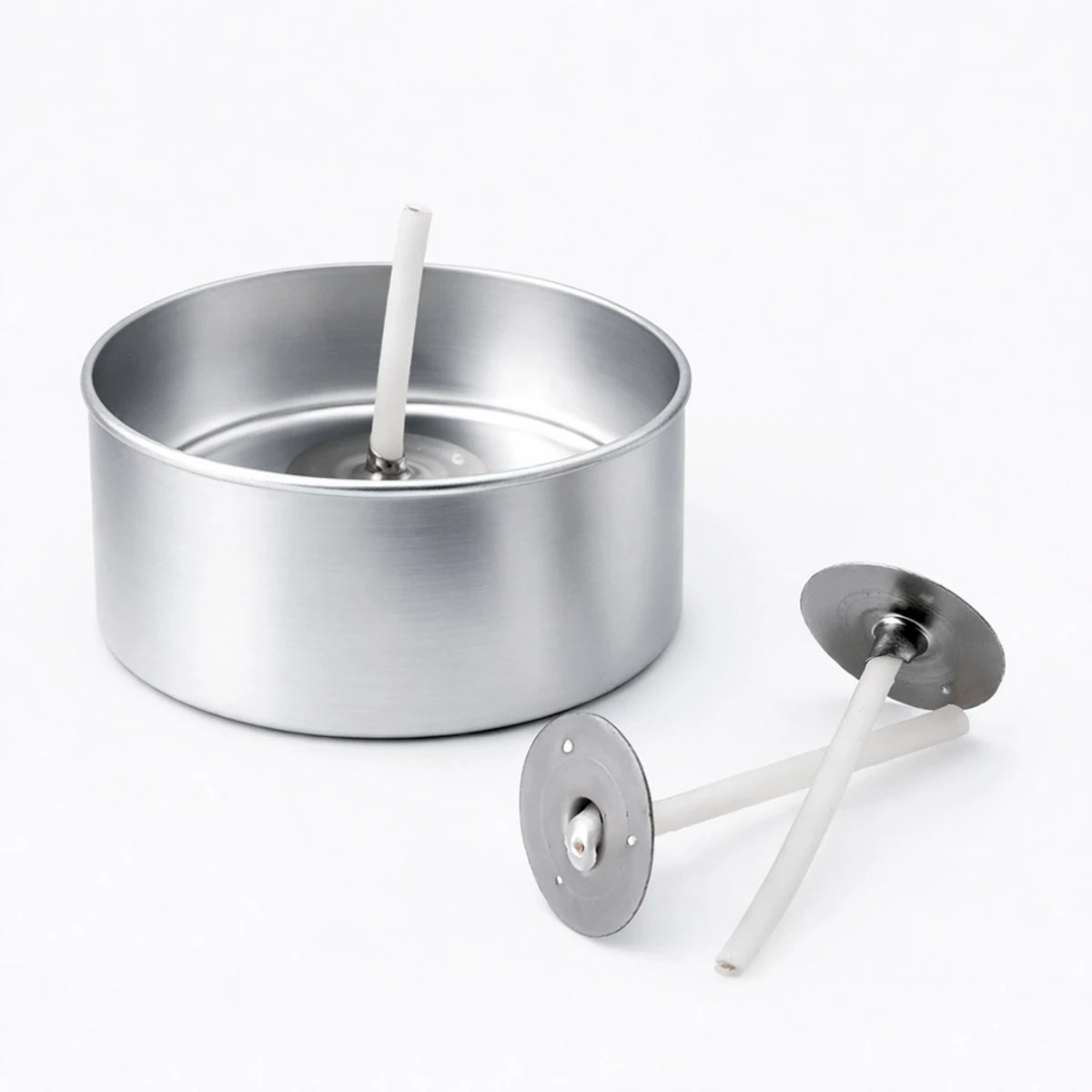 100pzas - Lata de Aluminio para Velas de Té (3.8 cm x 1.9 cm) – Vasos para Velas de Té Artesanales con Mechas / Pabilos - Candle Craft