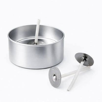 100pzas - Lata de Aluminio para Velas de Té (3.8 cm x 1.9 cm) – Vasos para Velas de Té Artesanales con Mechas / Pabilos - Candle Craft