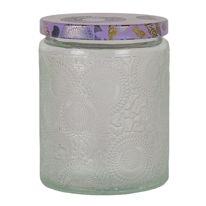 250ml - Londres Vaso de vidrio para velas - Transparente Relieve