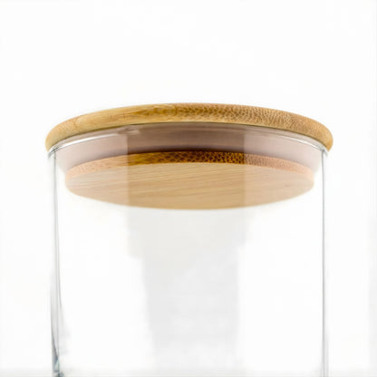 Tapa de Bambú XS con Anillo de Silicón para Vasos de Velas - Natural