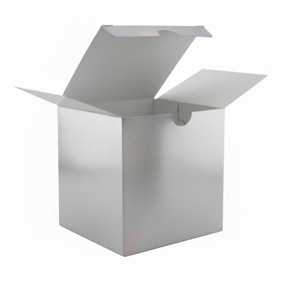 Caja Decorativa Cuadrada para Velas – Plateada | Grande 10x10 cm