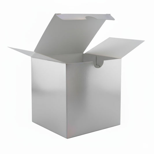 Caja Decorativa Cuadrada para Velas – Plateada | Grande 10x10 cm