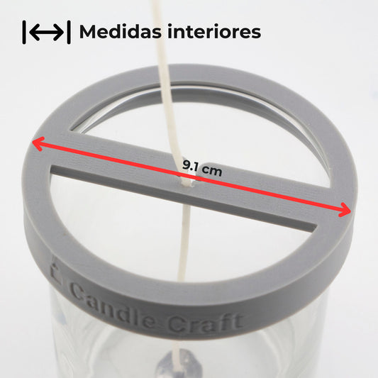 Herramienta para Centrado de Pabilos - Soporte de Mechas  (Wick Holder) - Gris- Tamaño: L 1 Pabilo