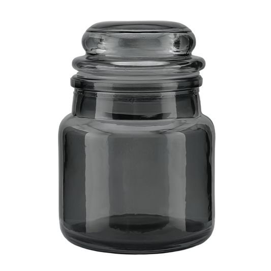 120ml – Siena Vaso Cilíndrico de Vidrio para Velas - Gris Oscuro Transparente - Inspirado en Vasos de Yankee Candle ® – Transparente