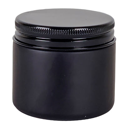 75ml - Miami Vaso de vidrio con rosca para velas - Negro Mate con tapa negra
