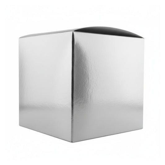 Caja Decorativa Cuadrada para Velas – Plateada | Grande 10x10 cm