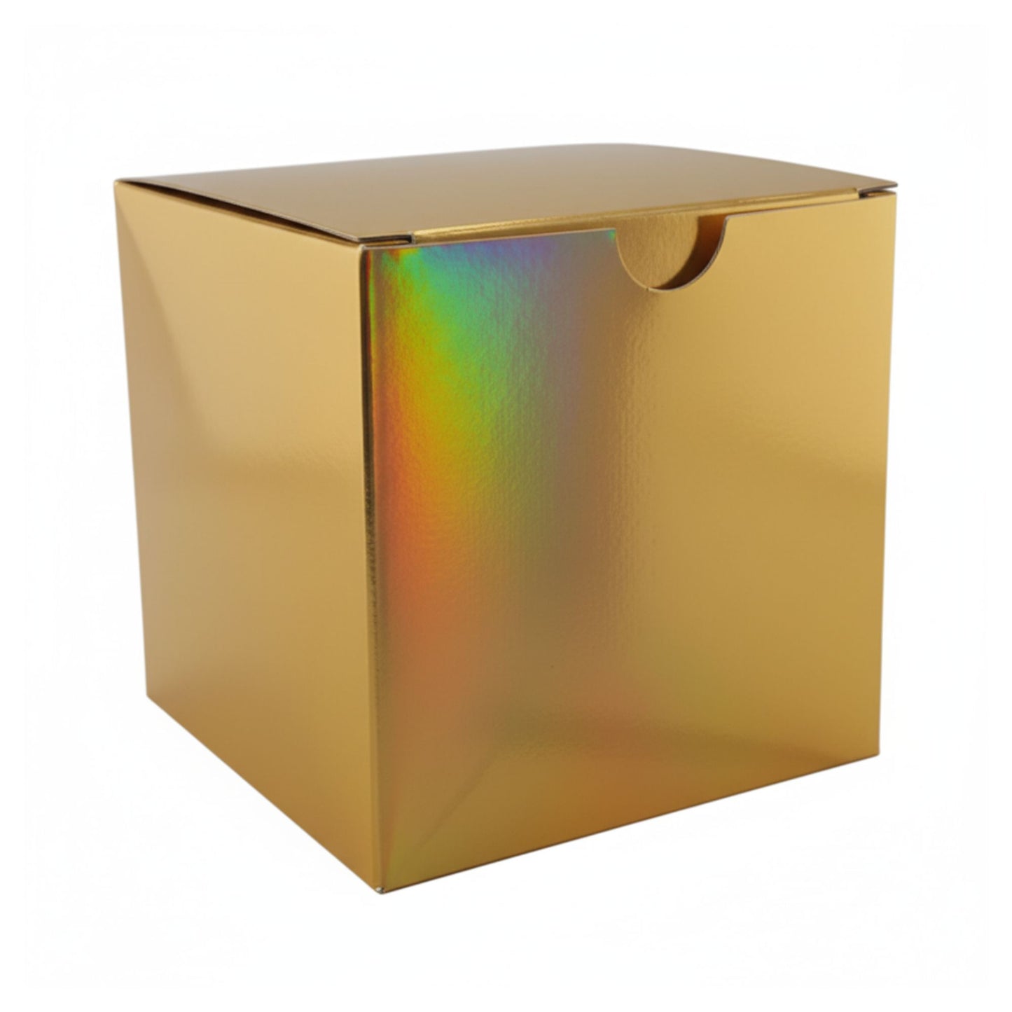 Caja Decorativa Cuadrada para Velas – Dorada Tornasol | Grande 10x10 cm